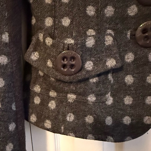 Sonia Rykiel Vintage 100% Wool Charcoal Polka Dot Blazer size 38 - Picture 3 of 15